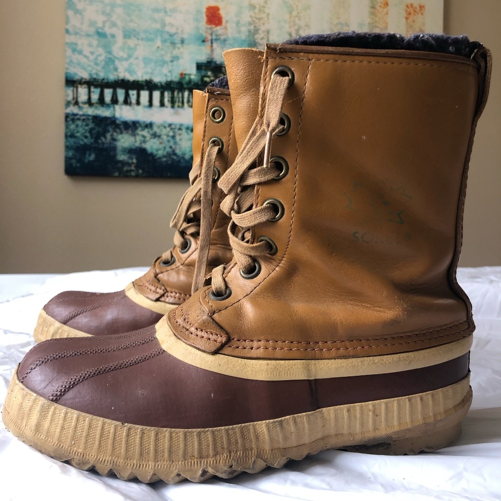 Sorel Lace-Up Brown Tall Boot, Women's 9.